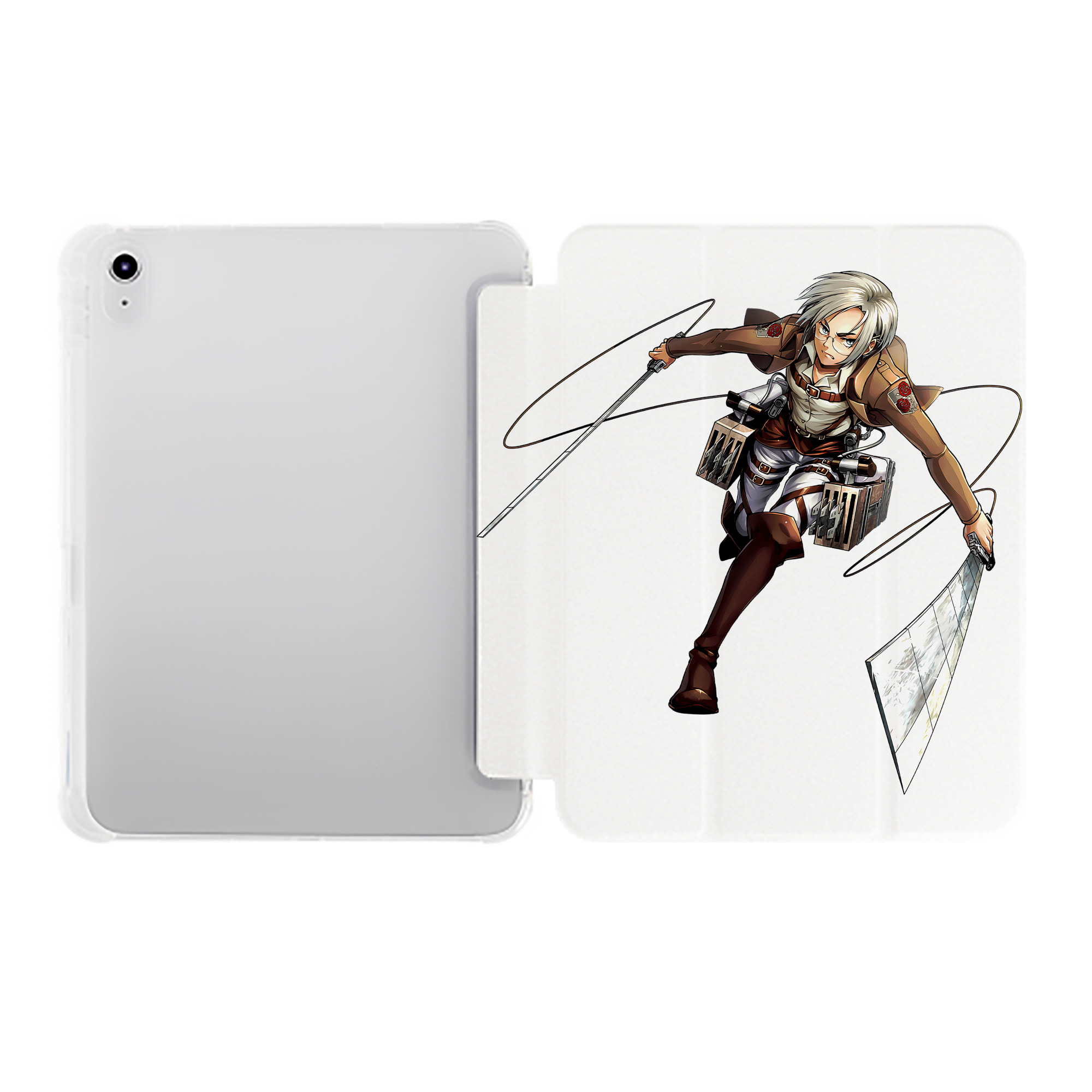 （画像用）  IPad ケース ペン収納付き 三つ折りスタンド PUレザー×シリコン 対応機種9.5/10.5/10.9インチ
